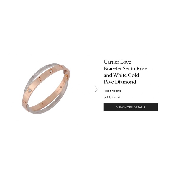 **SOLD** Cartier Love Bracelet White Gold Pave Diamond & rose gold 6 diamonds - Picture 10 of 10